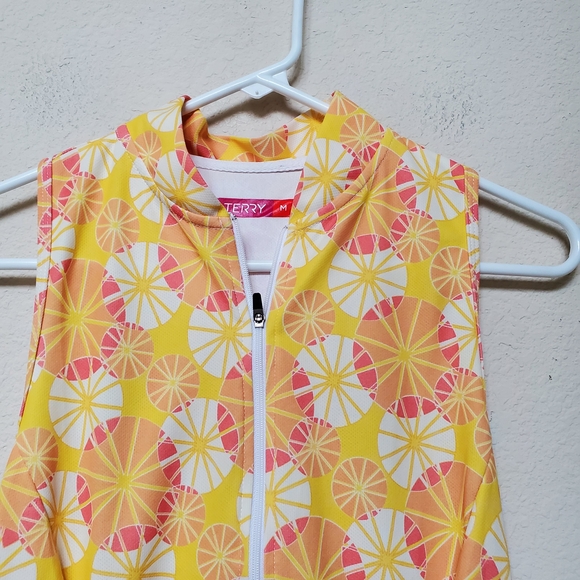 TERRY Razorback Half Zip Tank Starburst Print.  Size Medium - Picture 2 of 7